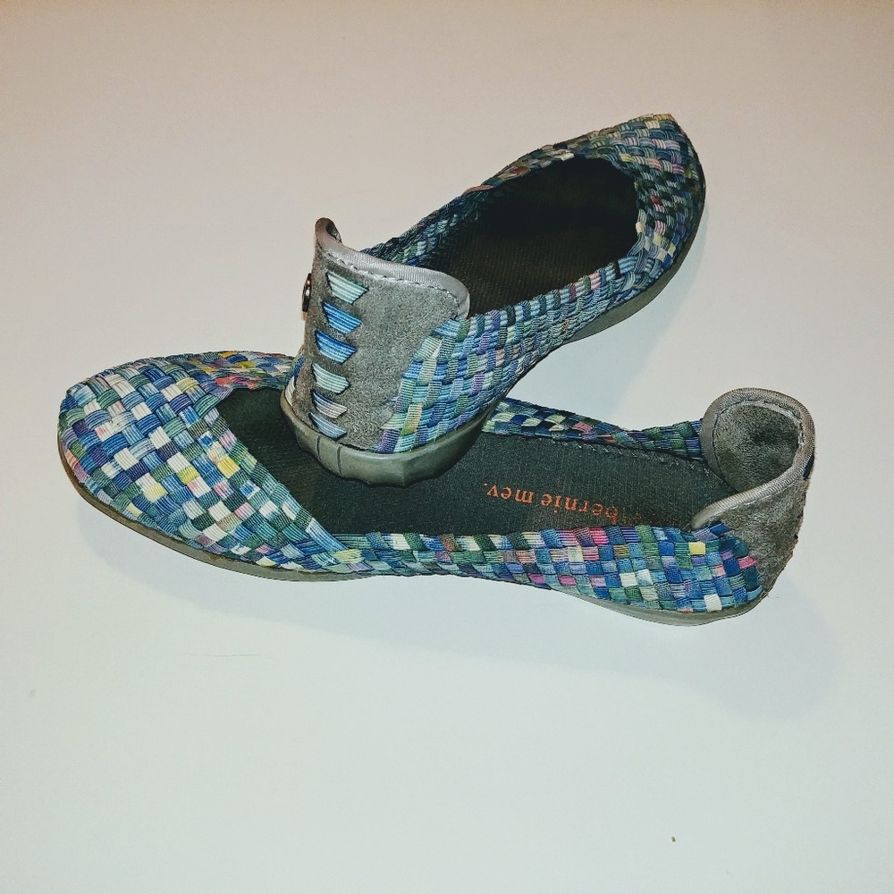 Bernie Mev.- Catwalk multi blue camo flats 39